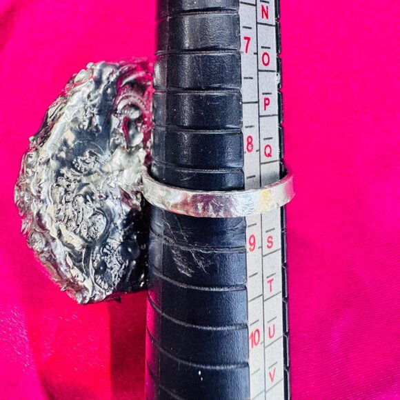 Artisan Silver & Blue Willow China Statement Cocktail Rose Ring Size 9 - Picture 3 of 12